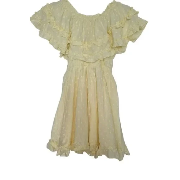 Shein Girl's Size 11/12 Yellow Dot Cotton Summer Dress - Picture 4 of 6